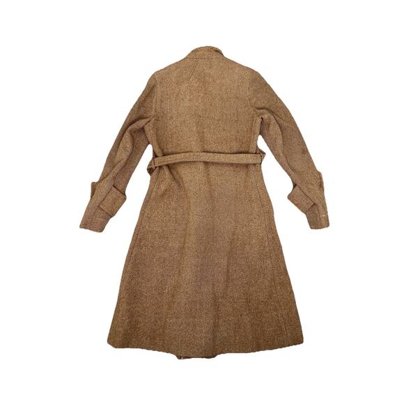Vintage Wool Tweed Belted Brown Coat Chippewa Woolen Mills Women’s Size Medium - Picture 7 of 8